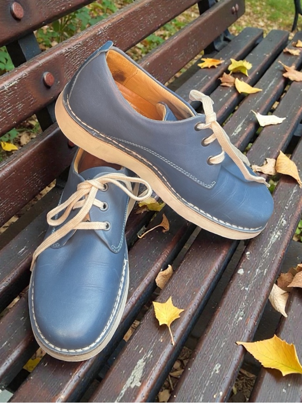Samuel Hubbard Free Limited Sky Blue Leather Walking Shoes Unisex W 8.5 M 7